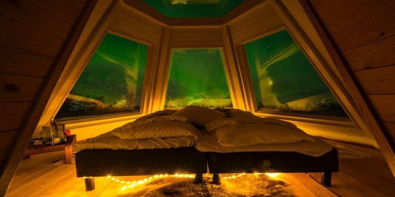 Overnachten onder noorderlicht Aurora Hideaway in Lapland
