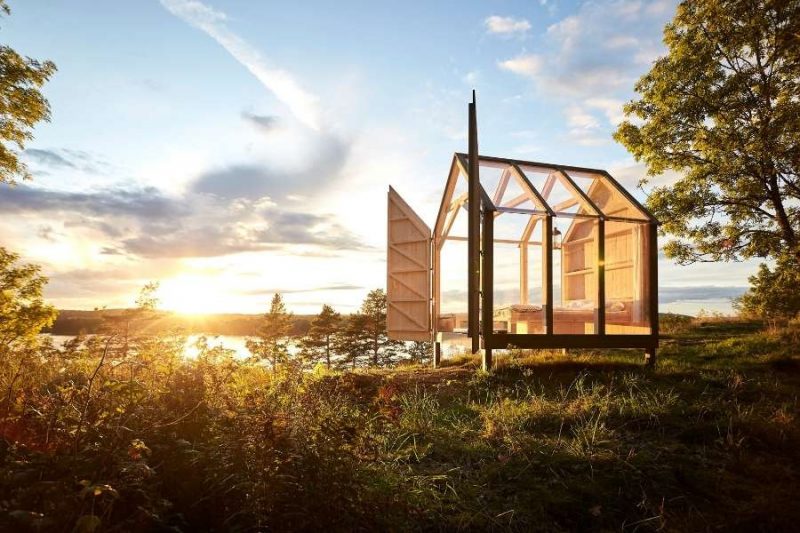 Glazen huis in Zweden