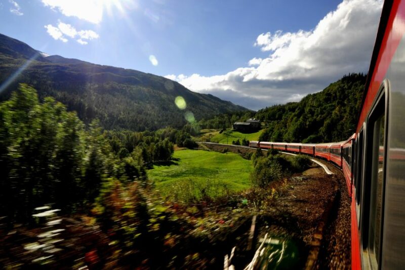 Vue-du-train-de-Bergensbanen-en-Norvège